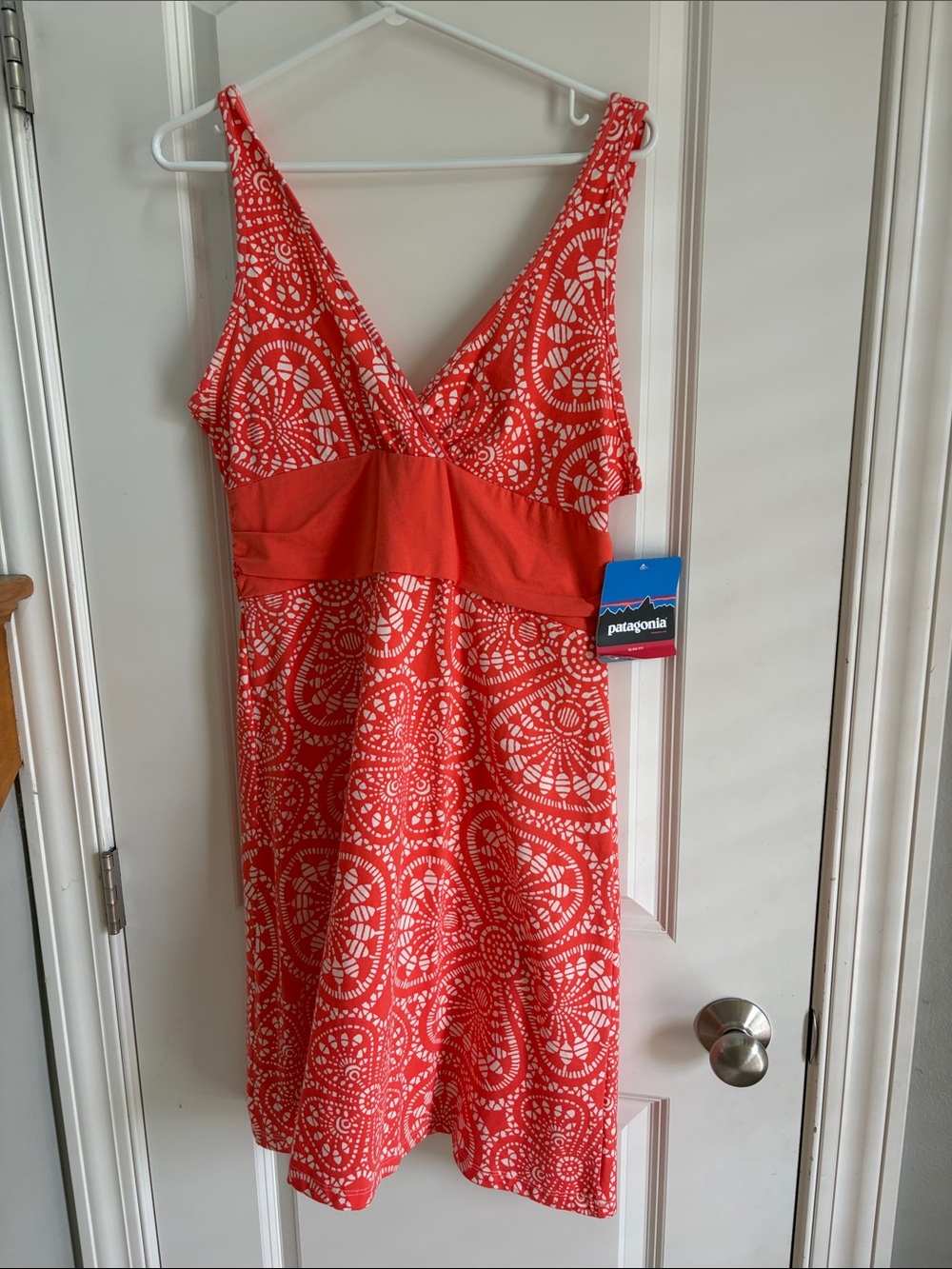 Patagonia Coral and White Printed Sundress NWT